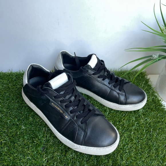- ALLSAINTS🔴Sheer low top Leather Sneakers 8 Bicolor blackwhite - Picture 5 of 10